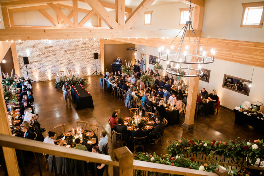 Boise wedding venue reception space with guests