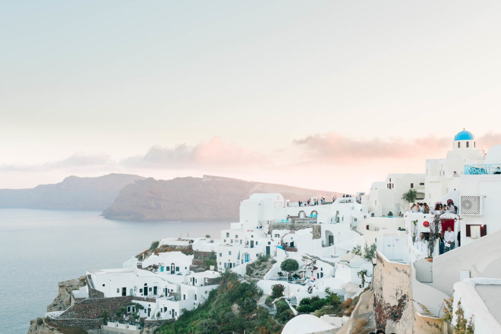 Greece's skyline captured by destiantion wedding photographer