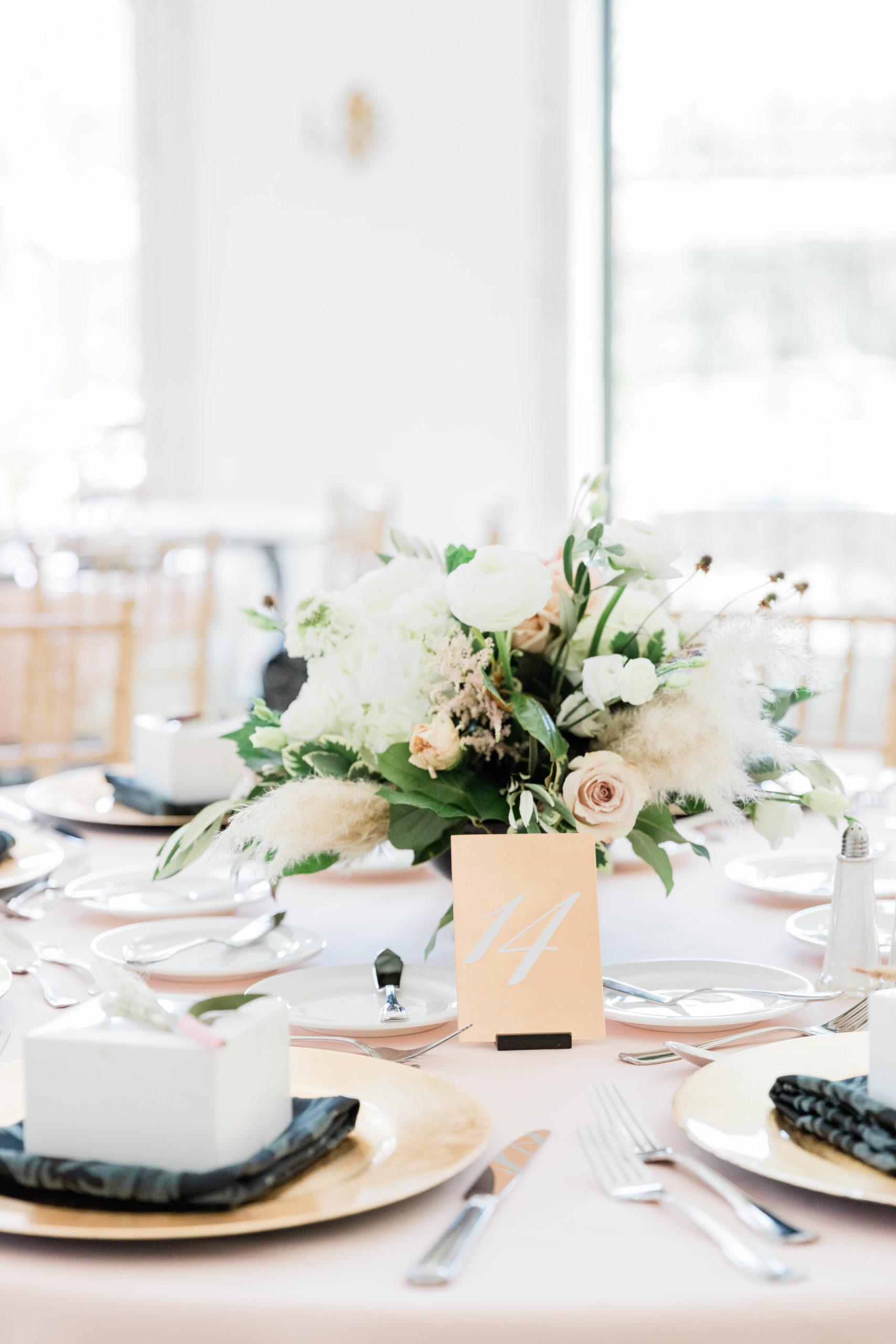 wedding table setting at luxury wedding venue in Boise Idaho with wedding photographer