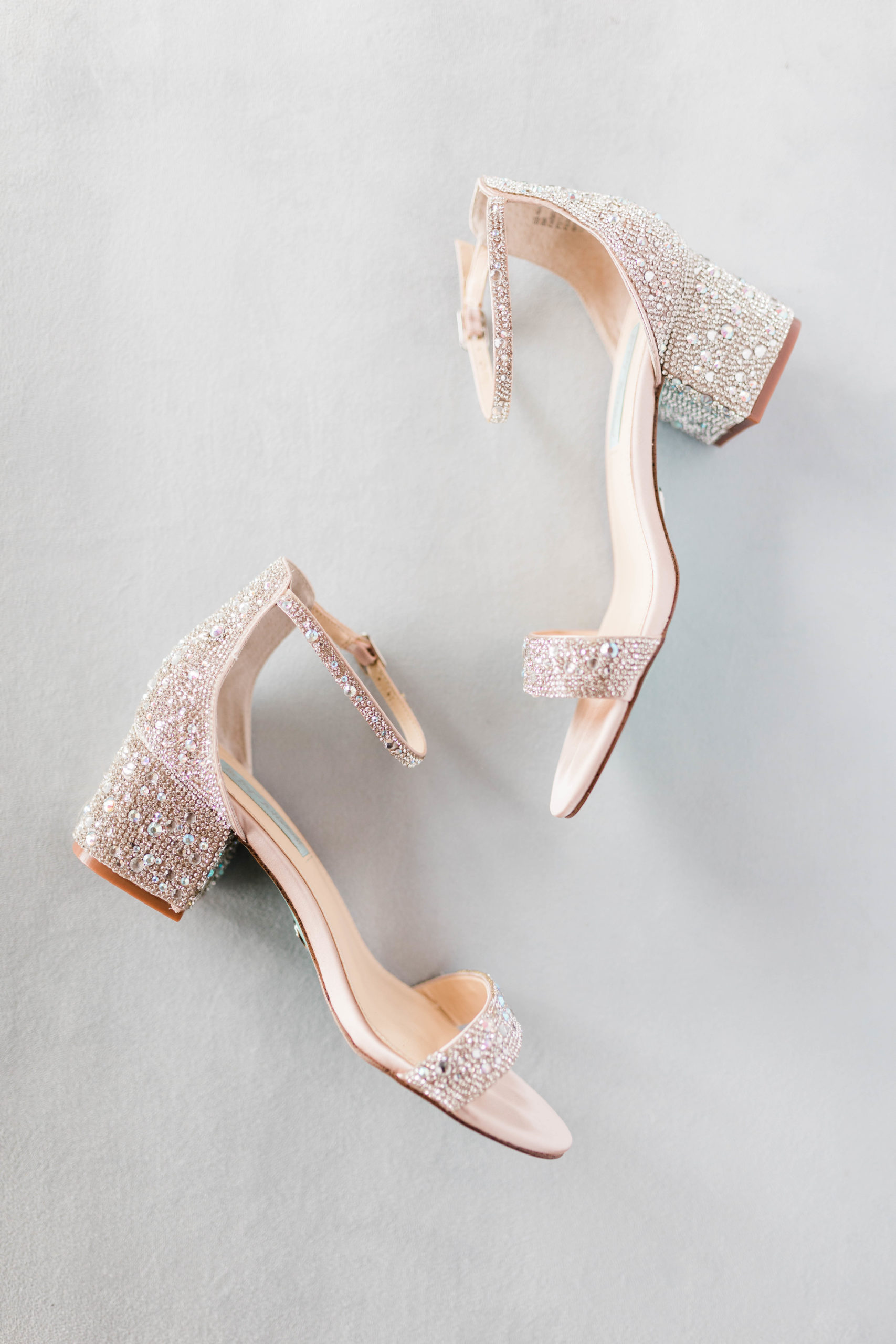 bridal shoes with a low heel and sequence details 