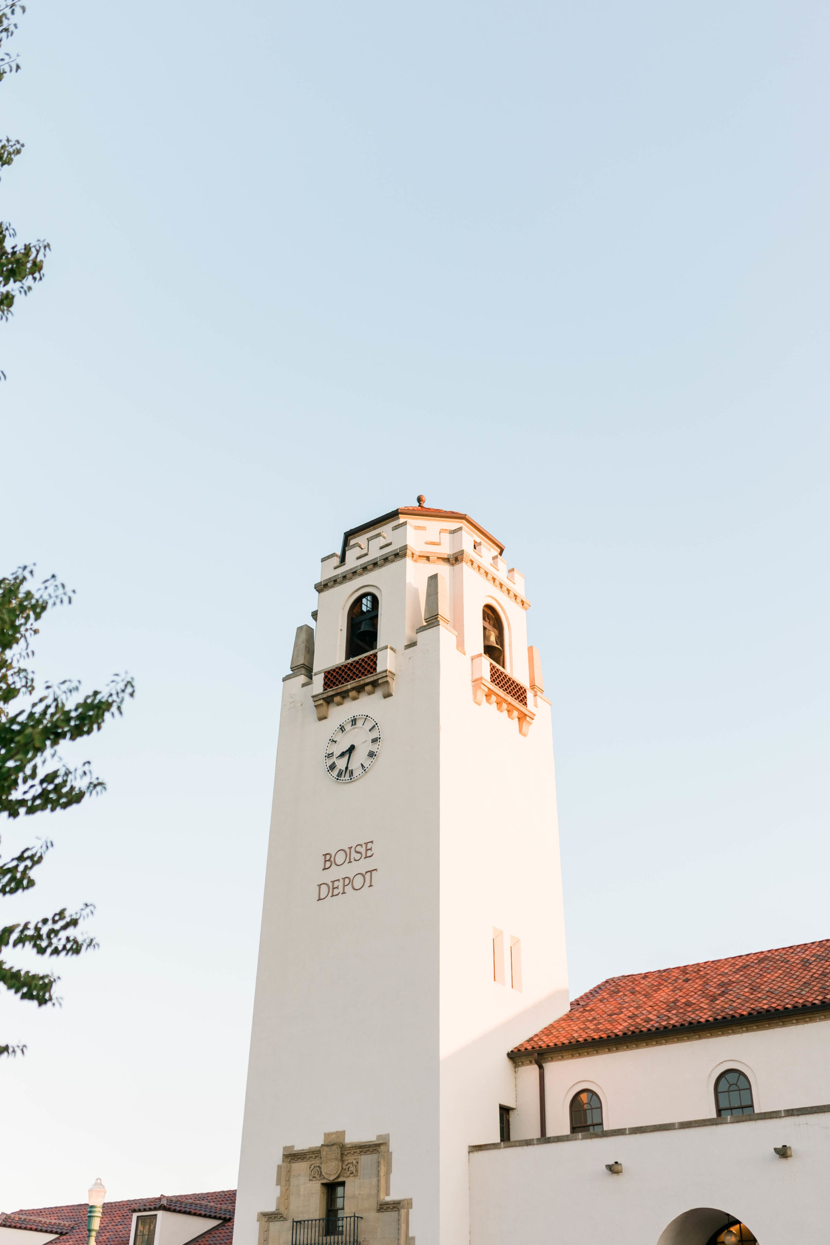 bell tower at Boise Train Depot wedding venue