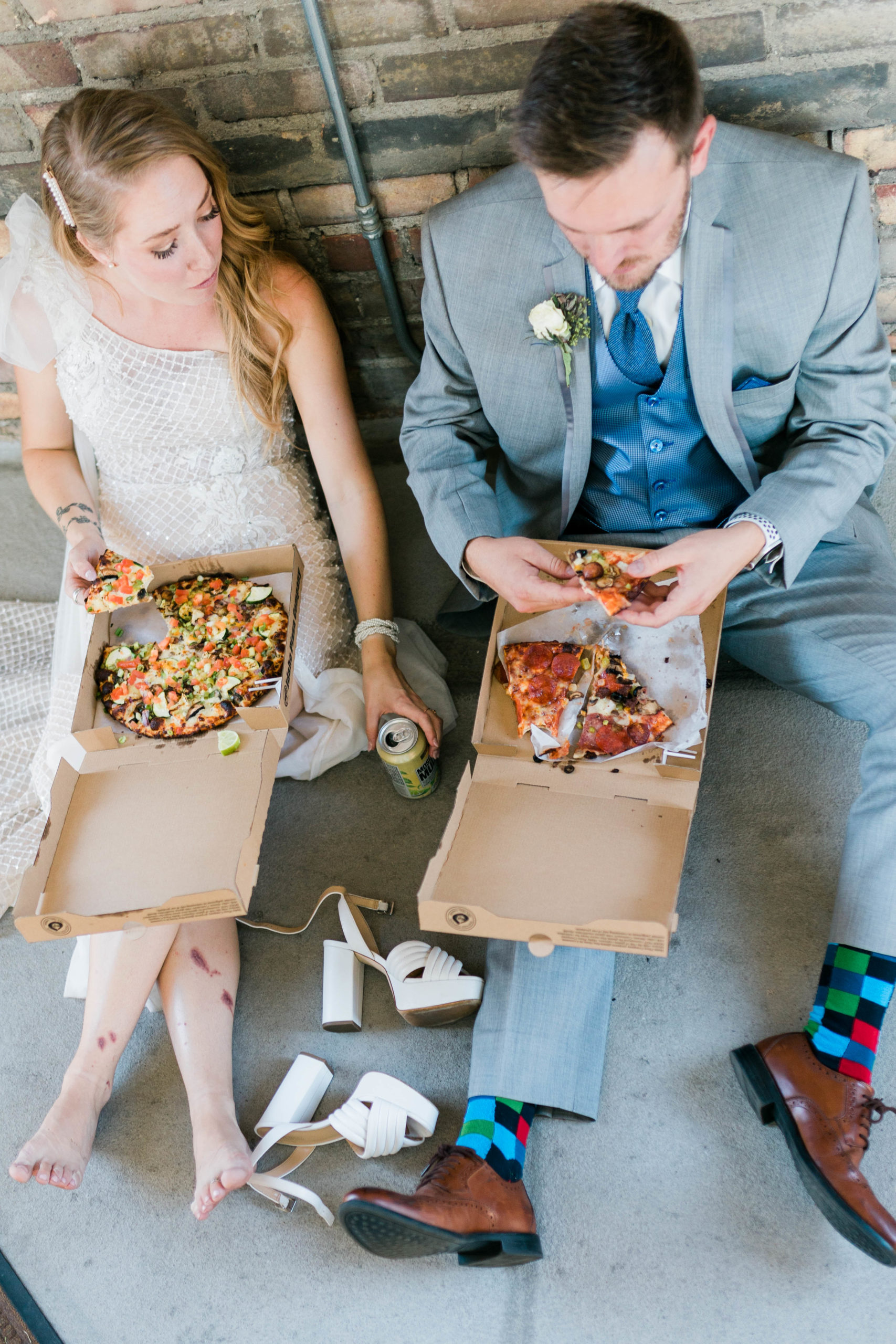 pizza date on the wedding day 