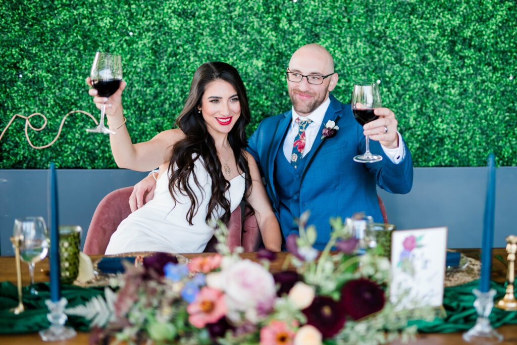 Boise wedding photographer captures couple celebrating at reception